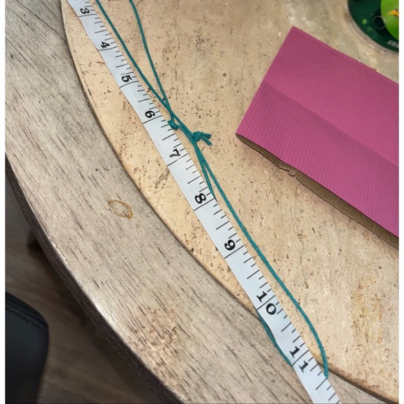 HANDMADE NECKACE COPPER TEAL 13” TOTAL LENGTH WITH PENDENT CORDED ROPE 11.5” - Picture 7 of 8